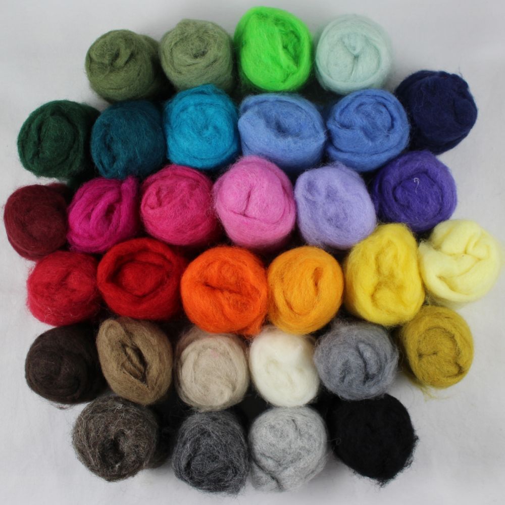 Wistyria Editions Ultra Fine Wool Roving - 12 Inch, 0.25 Oz, 8-Pack Colors For Needle Felting & Crafts