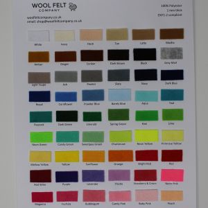 National Nonwovens Wool Felt 1mm Colour Card