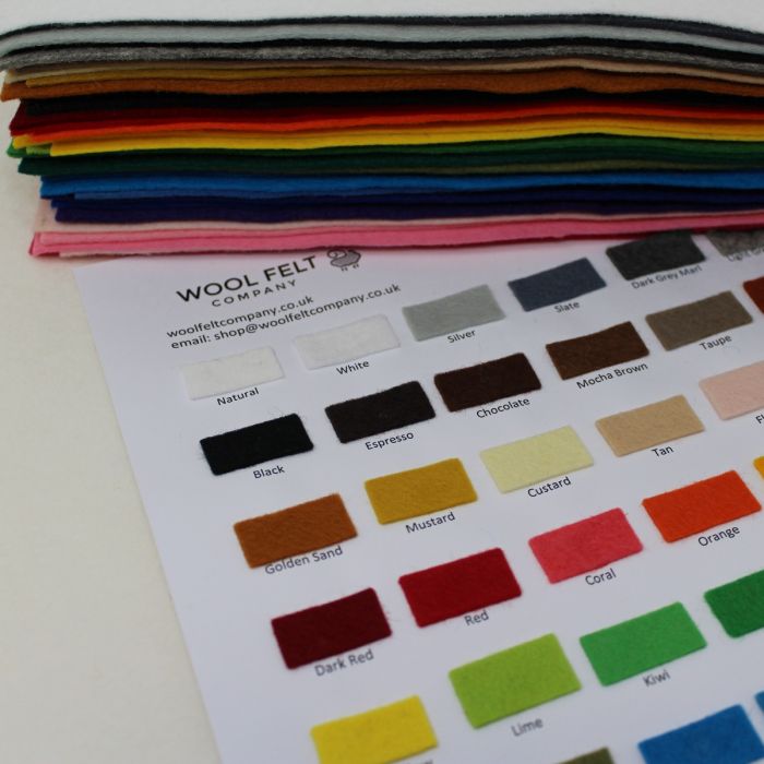 National Nonwovens Wool Felt 1mm Colour Card