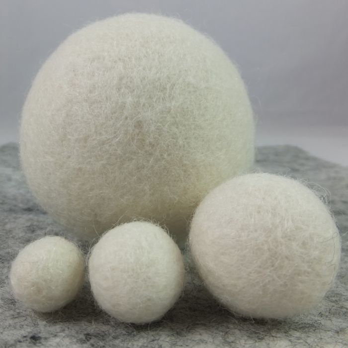 Wool Felt Balls Beads Woolen Fabric 3cm 30mm White for Home Crafts 10pcs, Size: Small